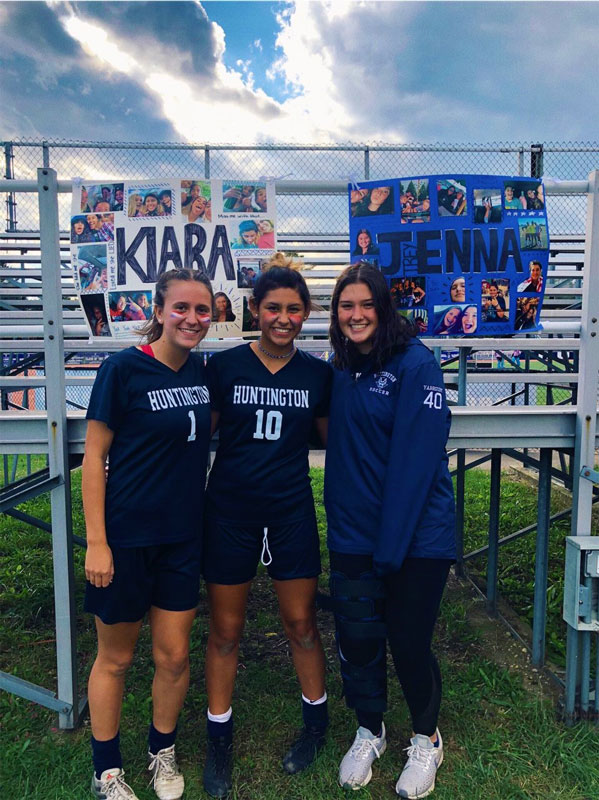 Jenna Yabroudy (right) with soccer teammates and close friends Alyssa Sorensen and Kiari Rafailan.