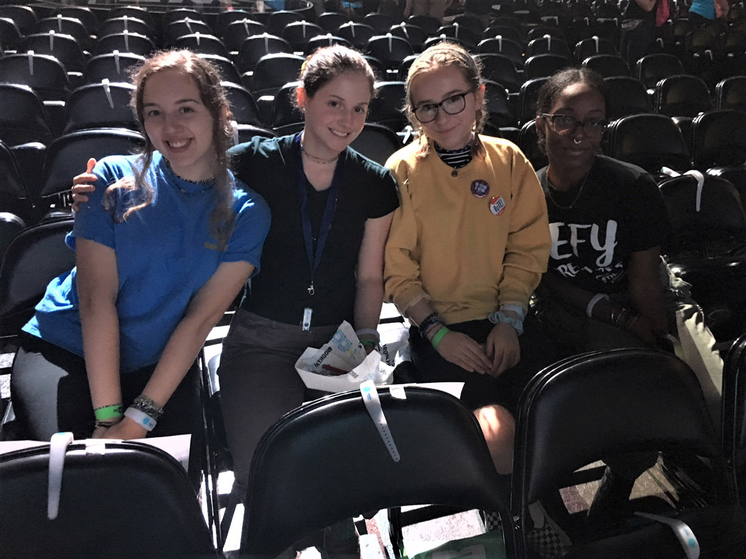 Huntington students arrived at Barclays Center early to get good seats