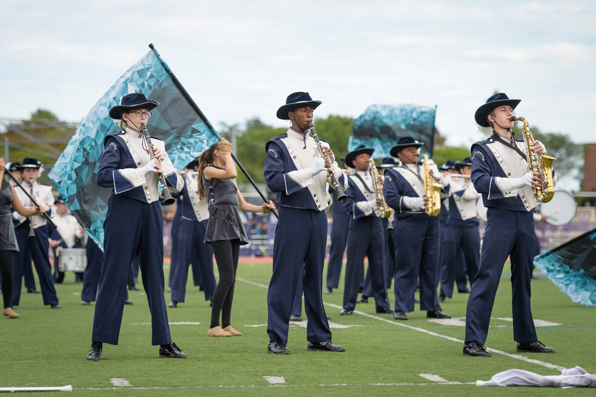 The Blue Devil marching band features many exceptional musicians and color guard members. (Darin Reed photo)  