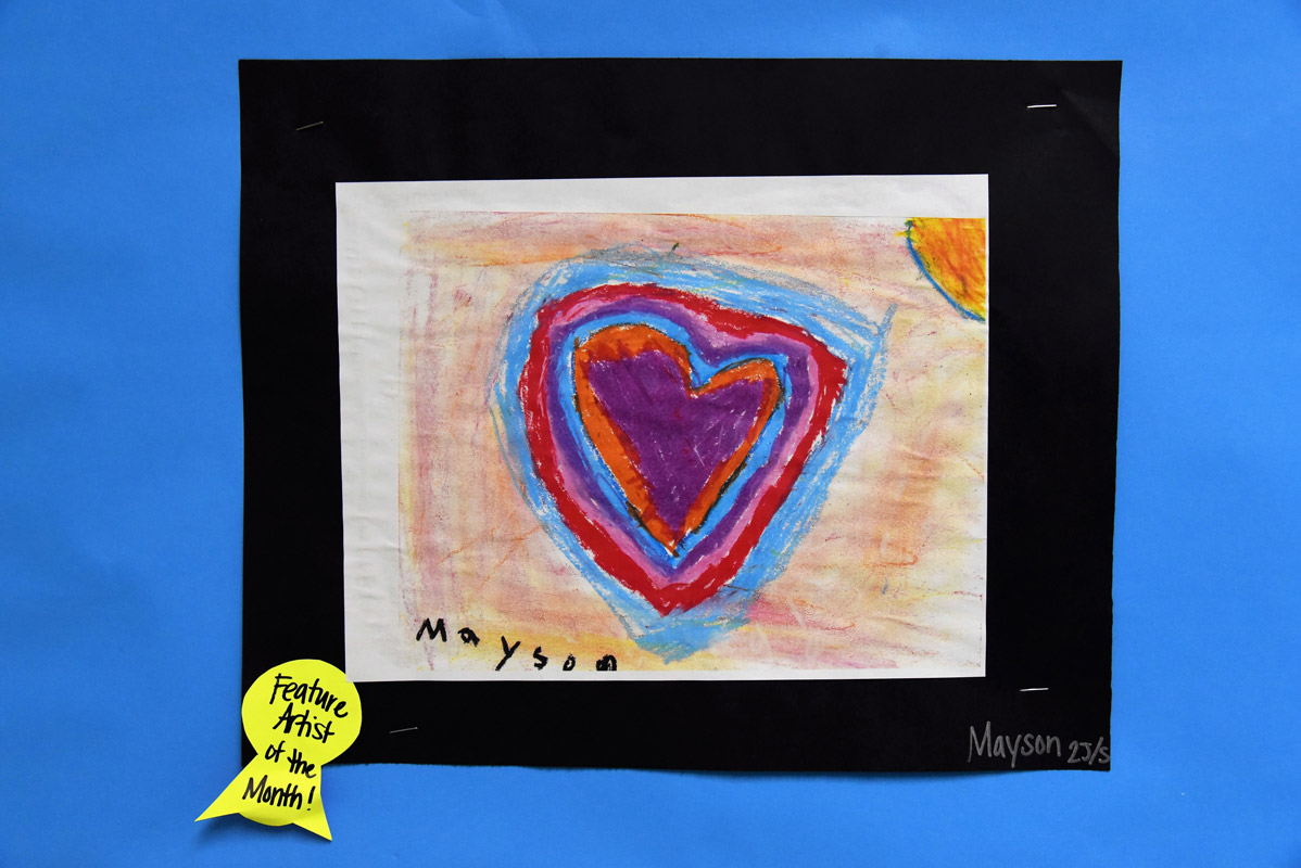 Washington School's top student artwork hangs in the main hallway 