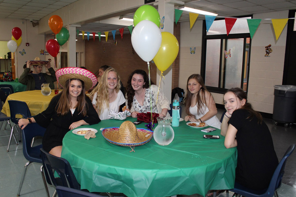 Ashlyn Case (left) with fellow Grandfriends club members.