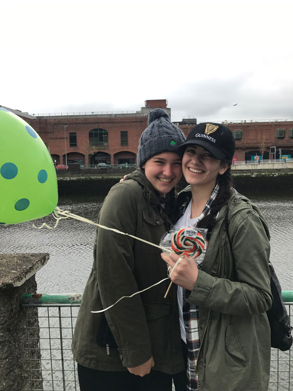 Jenna Yabroudy and close friend Adriana Scarpati in Ireland.