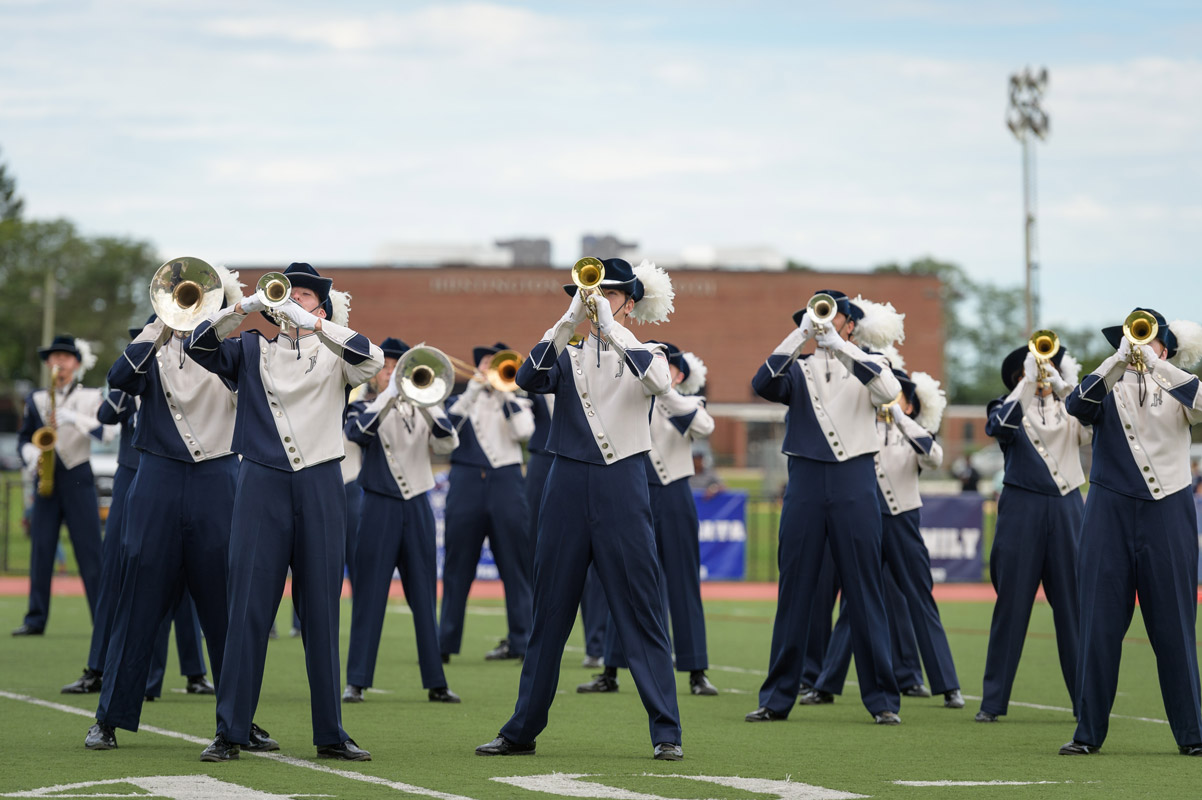 The Blue Devil marching band features many exceptional musicians and color guard members. (Darin Reed photo)  