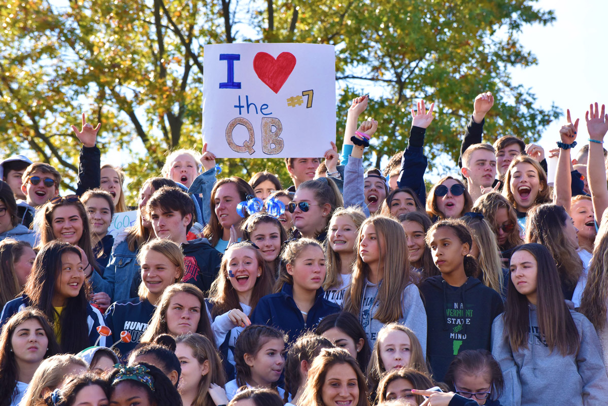 The Huntington High School student cheering section was packed on Saturday.