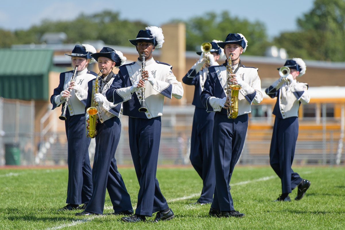 The Huntington High School marching band dates its origins to 1934. (Darin Reed photo (1)