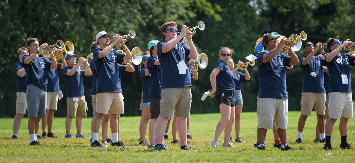 The Blue Devil marching band held a wildly successful full week camp in August. (Darin Reed photo.)