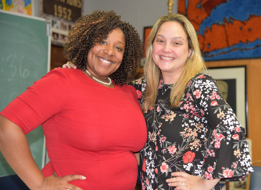 Science Honor Society faculty advisors Dame Forbes and Lori Kenny 