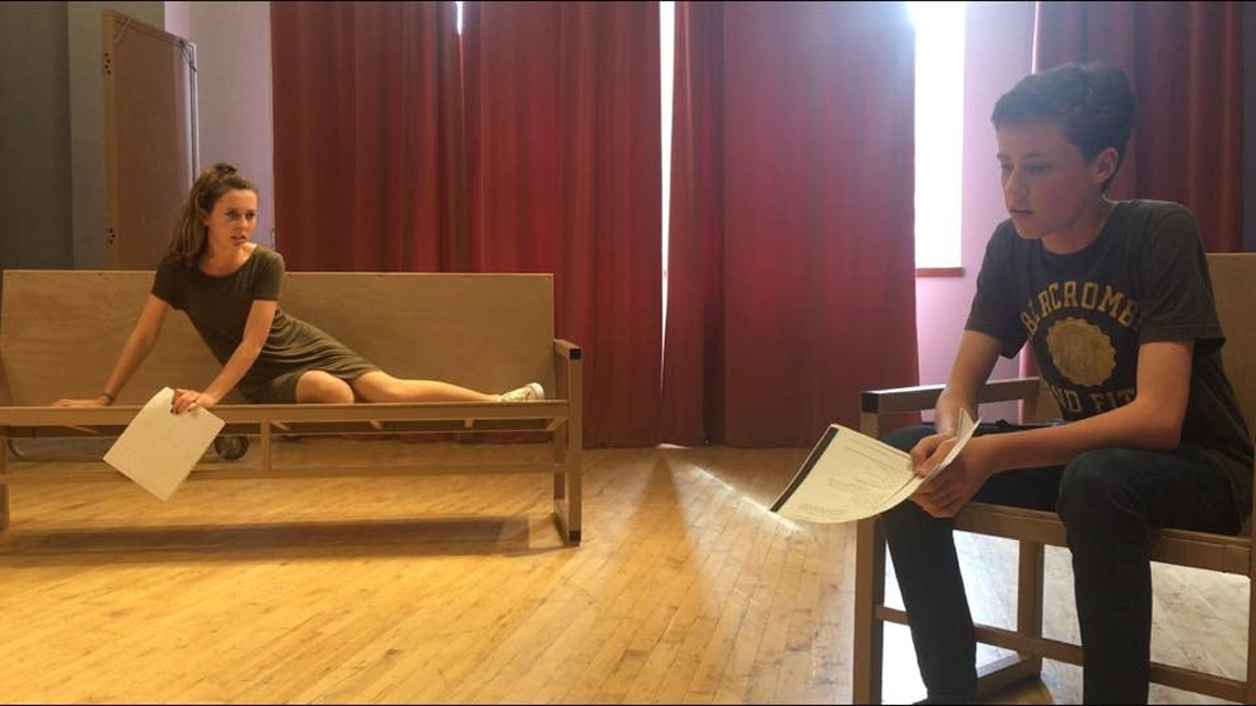Keenan Lyons in an acting class at Carnegie Mellon University last summer.