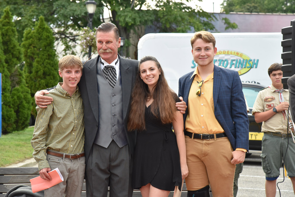 TR impersonator Leer Leary with Luke Farrell, Kaitlyn Sage and Dominick Stanley 