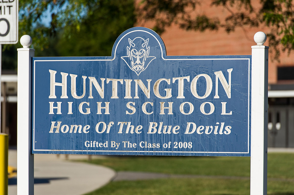 The current Huntington High School building opened in November 1958. (Darin Reed photo.)
