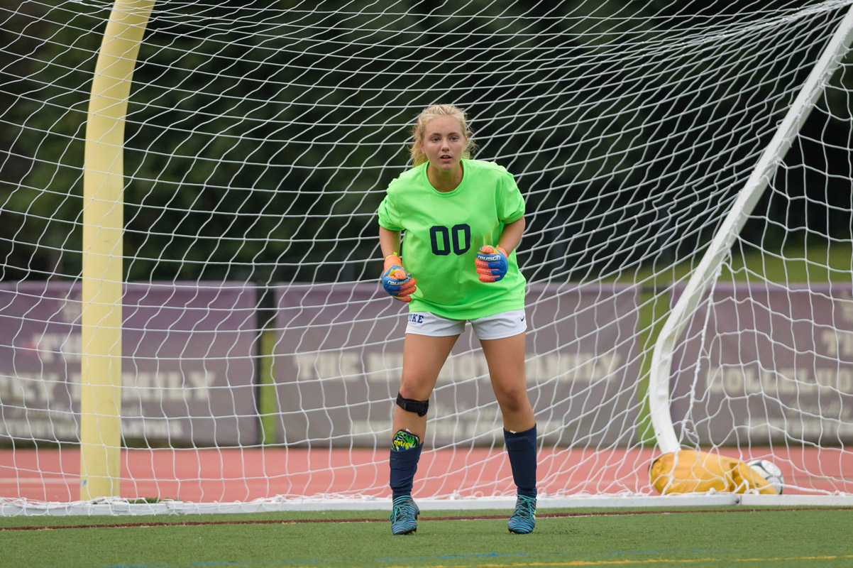 Huntington's sophomore goalkeeper Charlotte Maggio has played great this season. (Darin Reed photo.)