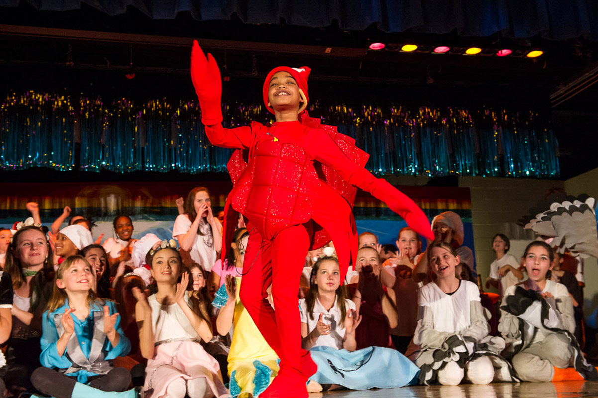 Robert Jean-Gilles in The Little Mermaid at Woodhull School.  (Photo by Darin Reed.)