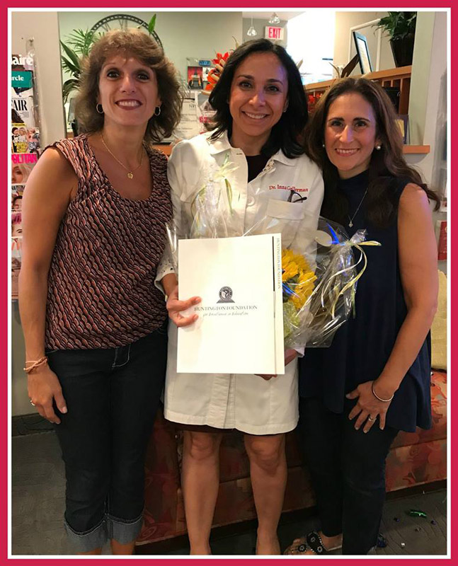 HFEE Secretary Michele Sabatino and President Alice Marie Rorke flank Dr. Inna Gellerman.