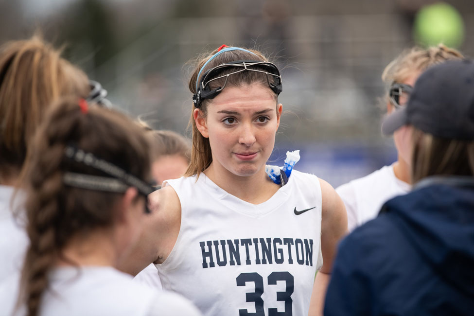 Huntington junior Abby Maichin had three goals and two assists against Hills East. (Darin Reed photo.)