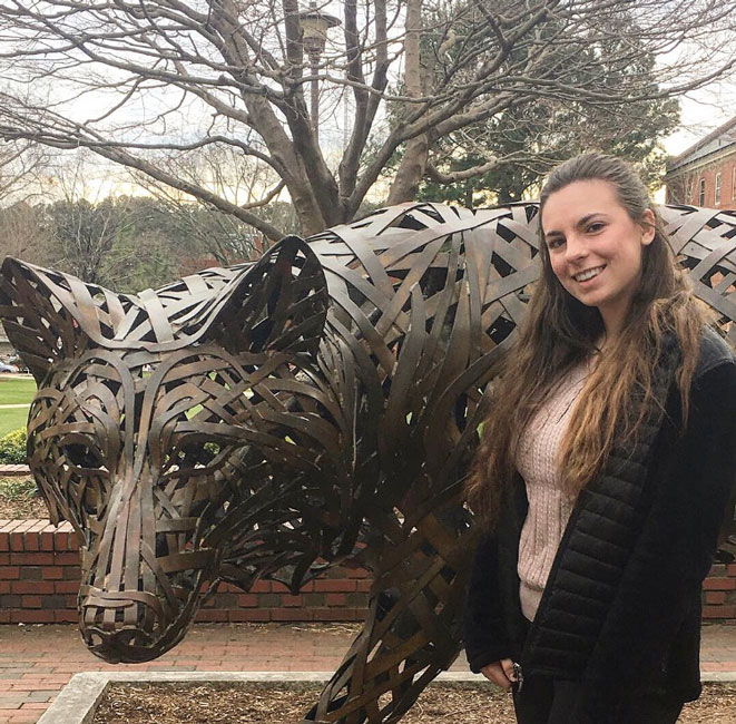 Huntington senior Kaitlyn Sage on the campus of North Carolina State University.