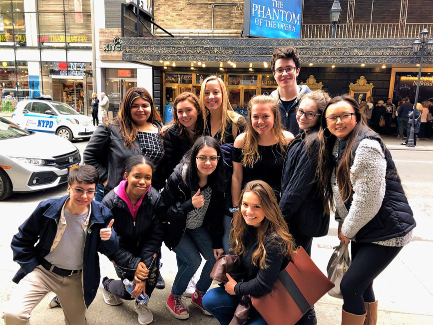 Huntington High School seniors studying French trekked to Broadway for a show.