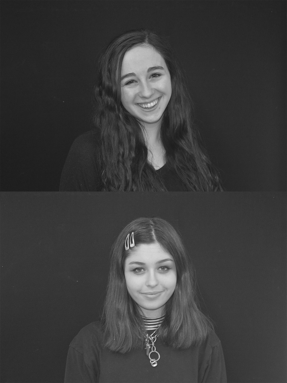 Abby Semelsberger (top) and Chloe Wheeler (bottom) will star in Thoroughly Modern Mille this weekend. (Darin Reed photo.) 