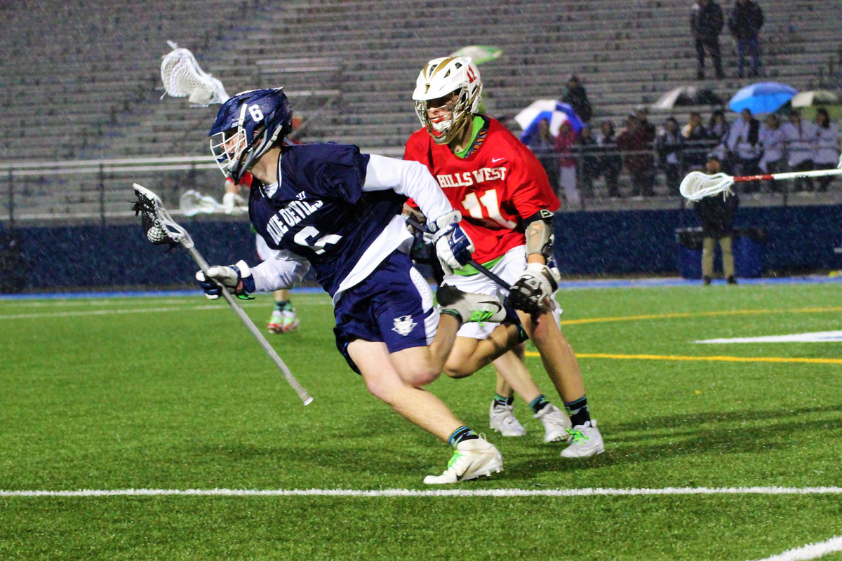 Liam Hasset scored two goals for the Blue Devils. (Erik Krisch photos.)