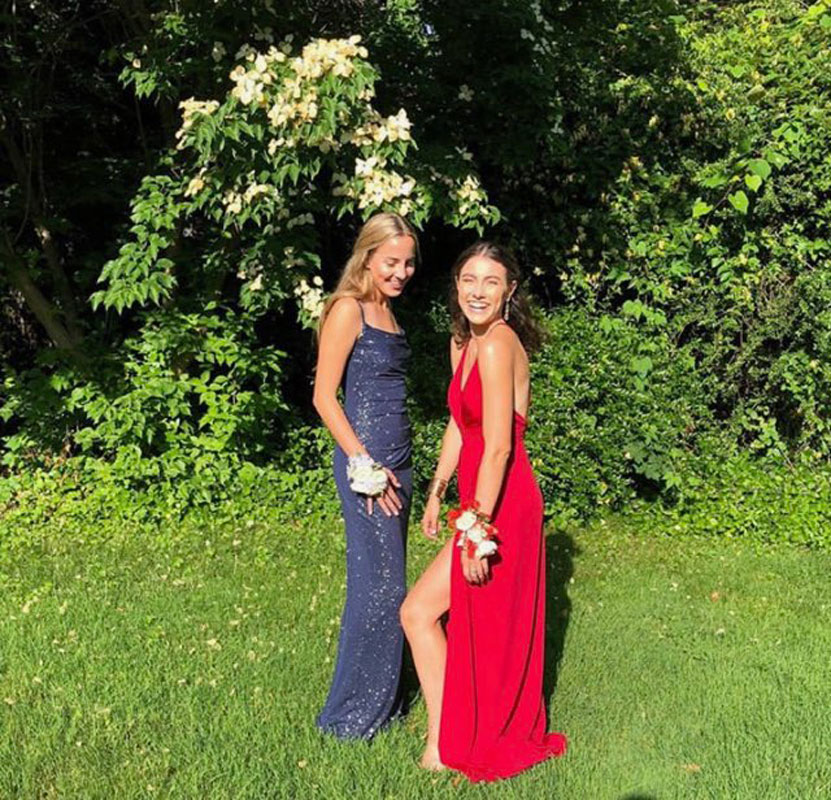 Colette Barron and Alexandra McKenzie at a pre-prom party last June.