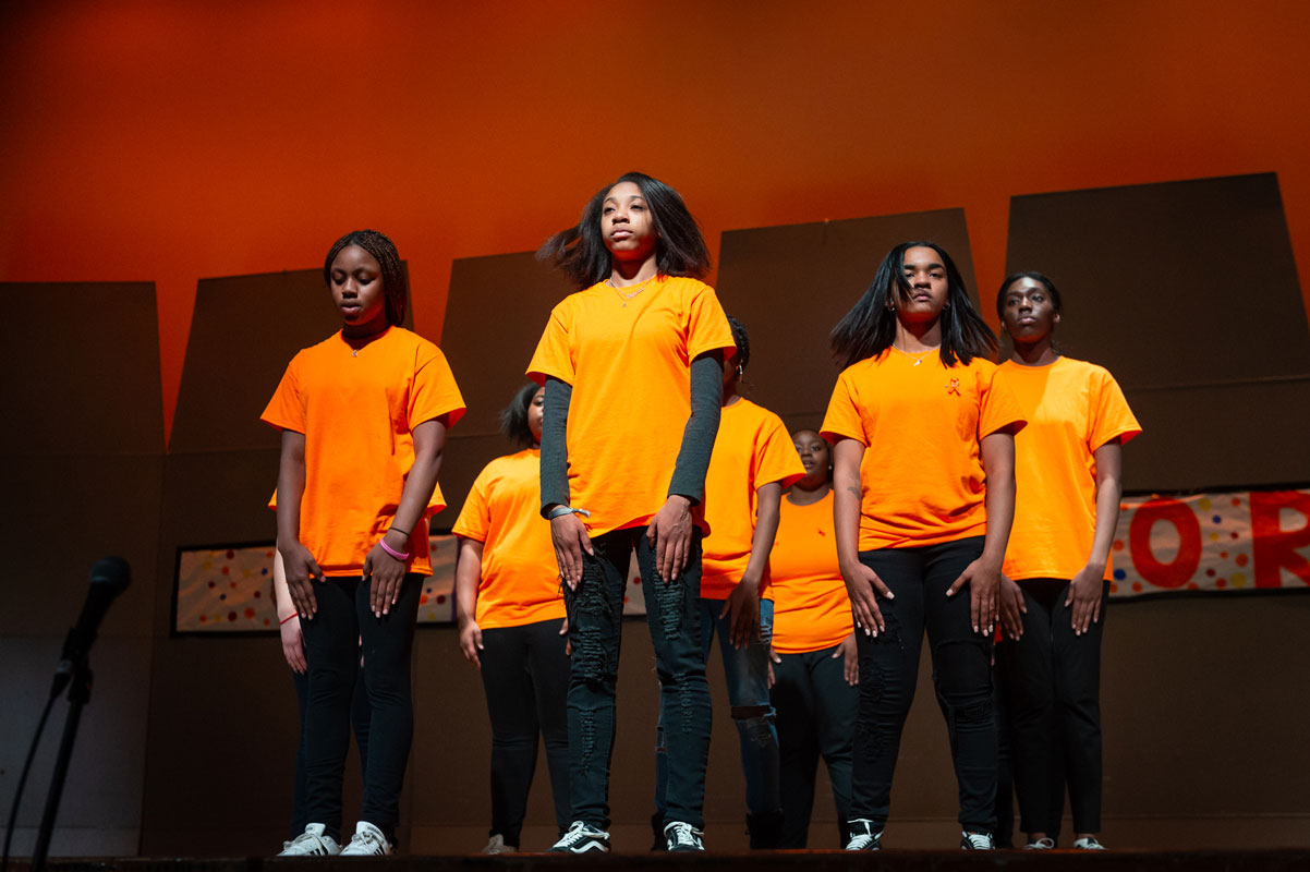 Huntington High School's Ready Step team performing at K-Factor. (Darin Reed photo,)