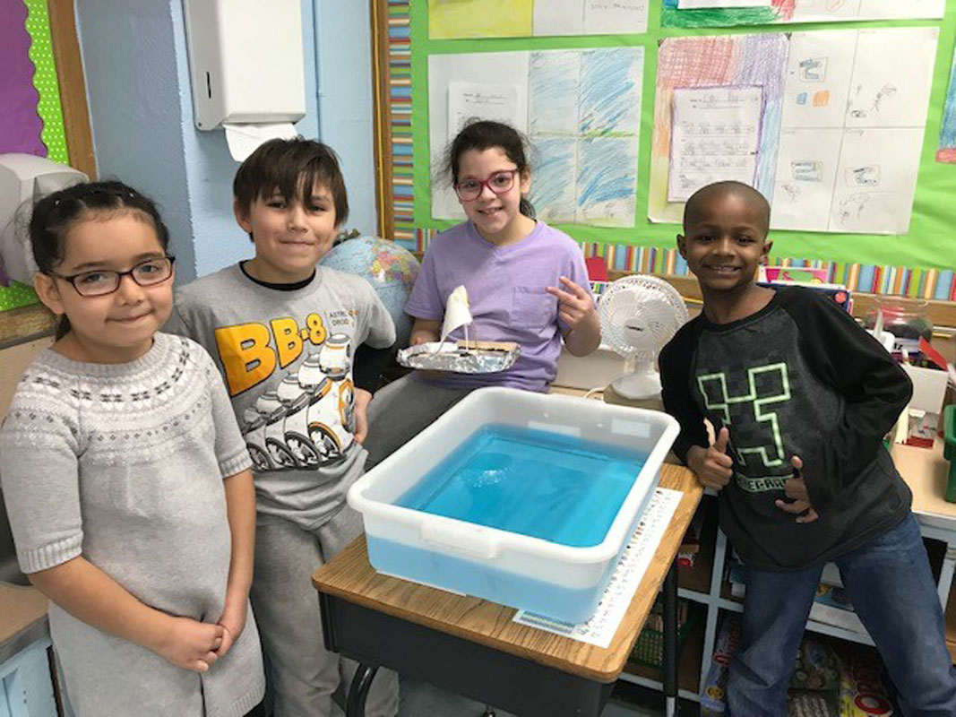 Second graders in teacher Corin Walsh's class embraced their science fair project.
