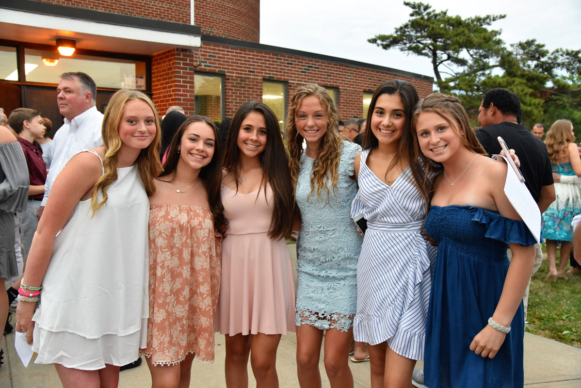These Finley eighth graders were a proud group following the moving-up ceremony last June.