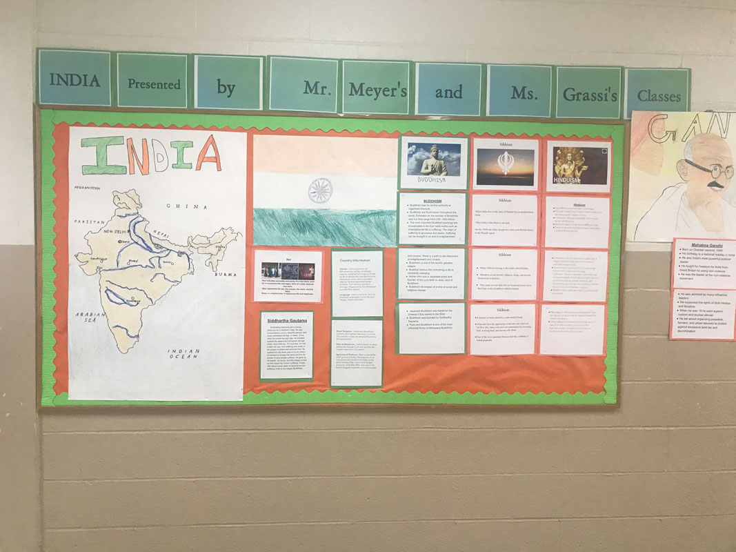 Woodhull School social studies students studied India and created some neat bulletin boards that displayed their findings (1)