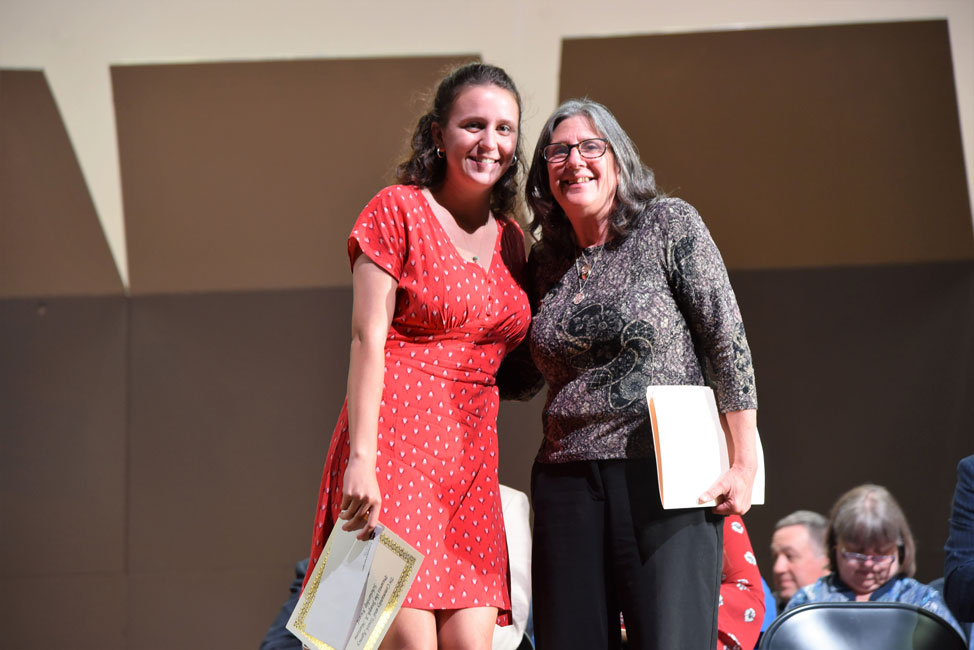 Joseph Martone Scholarship Award recipient Alyssa Sorensen with Tri-CYA Regional Director Debbie Rimler (1)