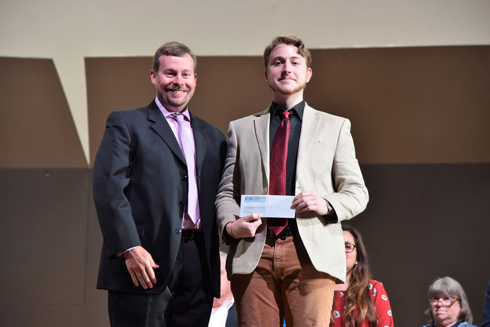 ATH President James Graber with scholarship recipient Dominick Stanley. 