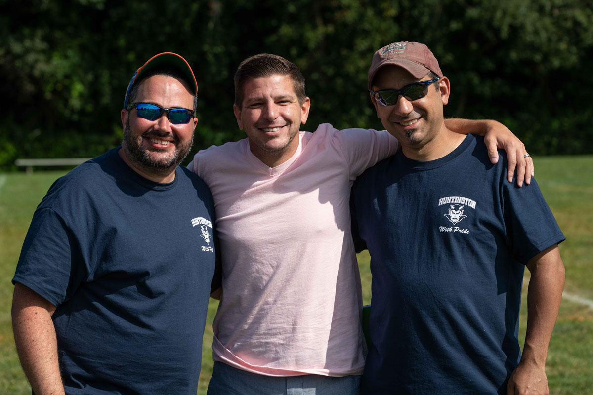  Director of Fine & Performing Arts Eric Reynolds is flanked by Brian Stellato and Jason Giachetti. (Darin Reed photo.) 