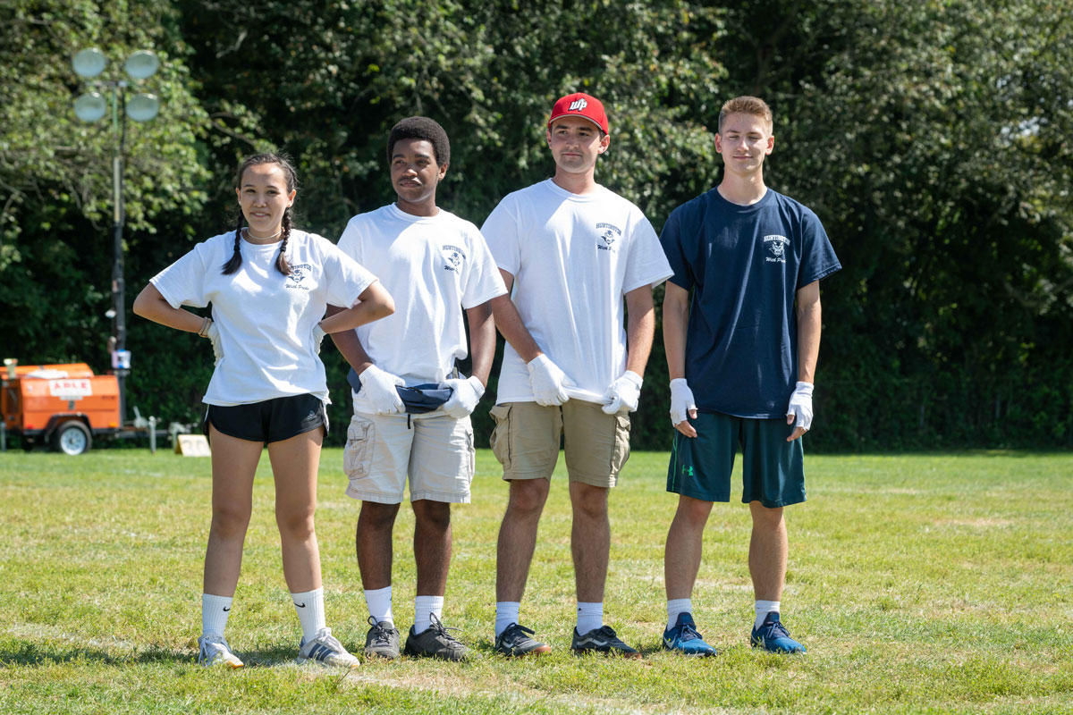 Jenny Low, Robert Jean-Gilles, Michael Reed and Andrew Knowles are the band's student leaders. (Darin Reed photo.)