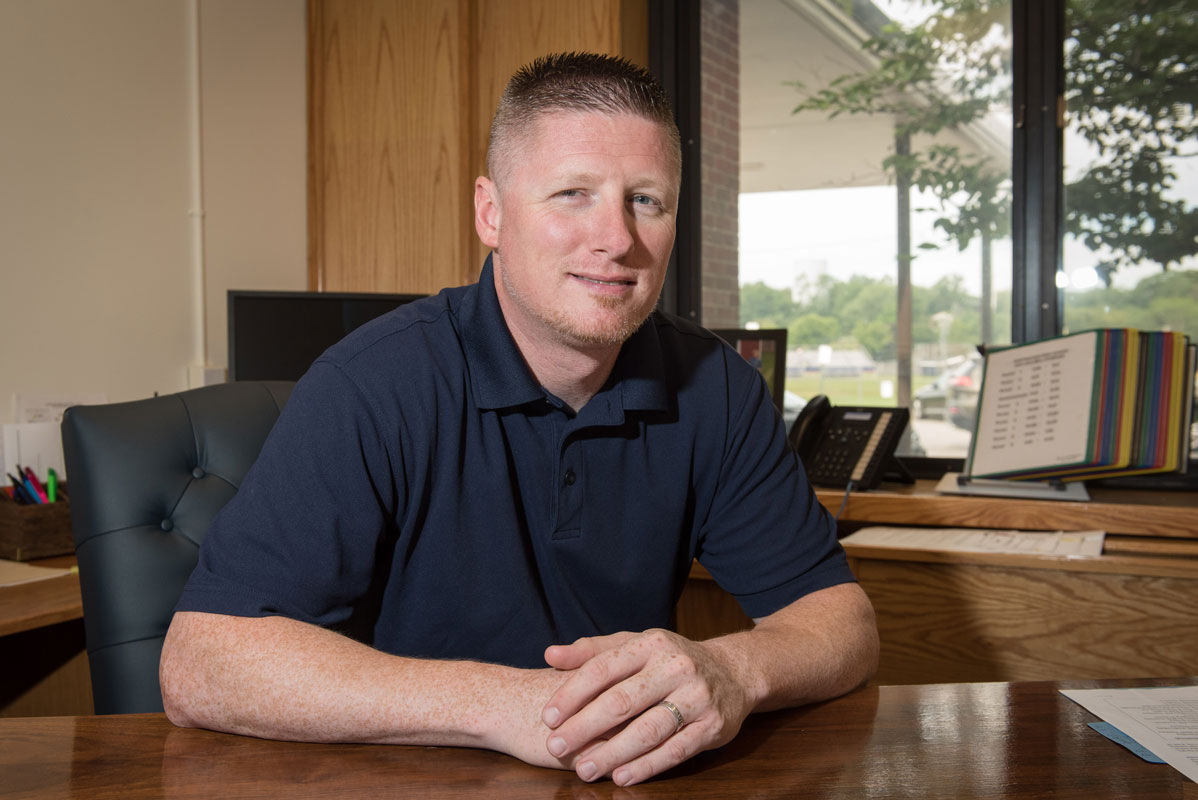 Brenden Cusack is now in his fifth year at Huntington High School principal. (Darin Reed photo)