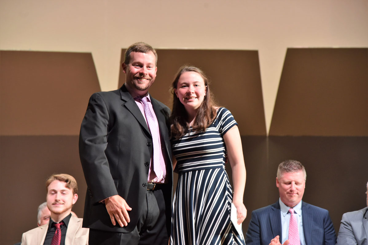 ATH President James Graber presented Katie Burton with the Joan Balsari Memorial Scholarship Award 