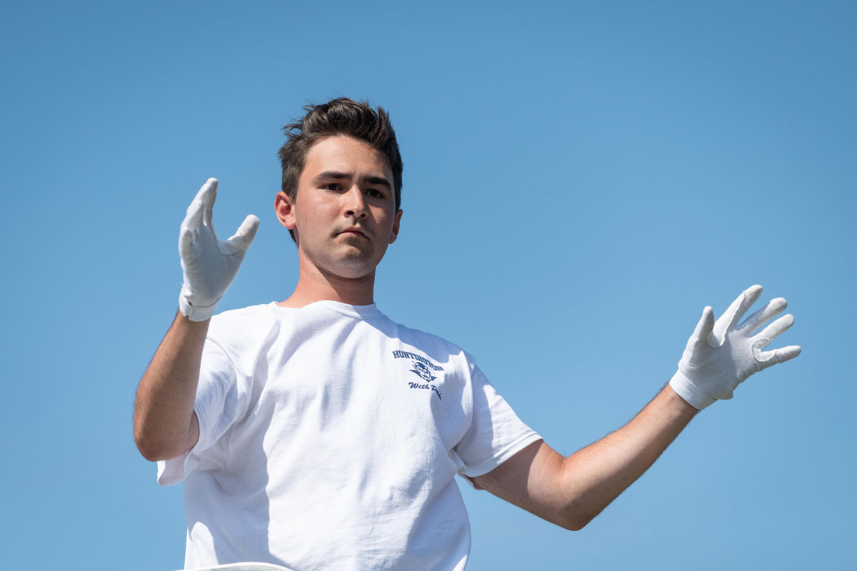 Michael Reed is one of this year's Blue Devil band drum majors. (Darin Reed photo.)