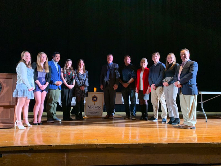 English Honor Society and school officials at this week's induction ceremony 