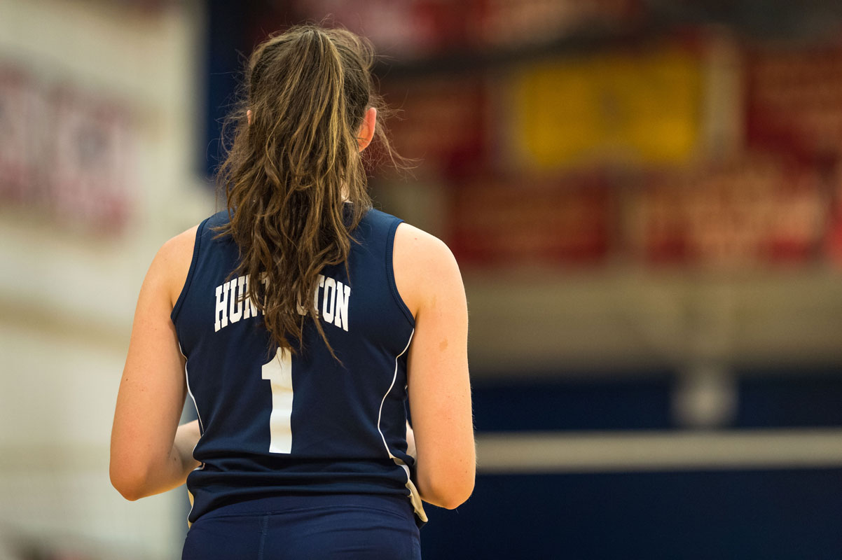 Huntington senior Cat Jamison is one of the best Blue Devil volleyball players ever. (Darin Reed photo.)