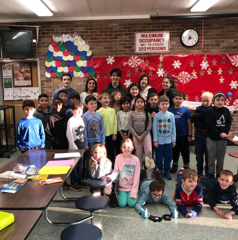 Interact members with Jefferson third grade leadership team members.