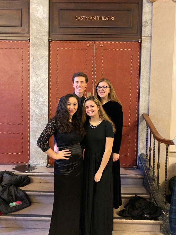 Huntington's All-State vocalists included (from top left) Keenan Lyons, Katherine Eichenberger, Chloe Buffone and Abby Semelsberger.