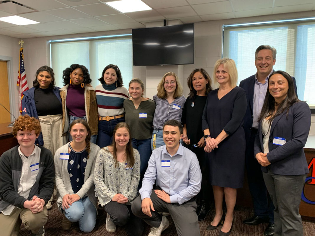 The group from Huntington High School with county officials at the planning session.