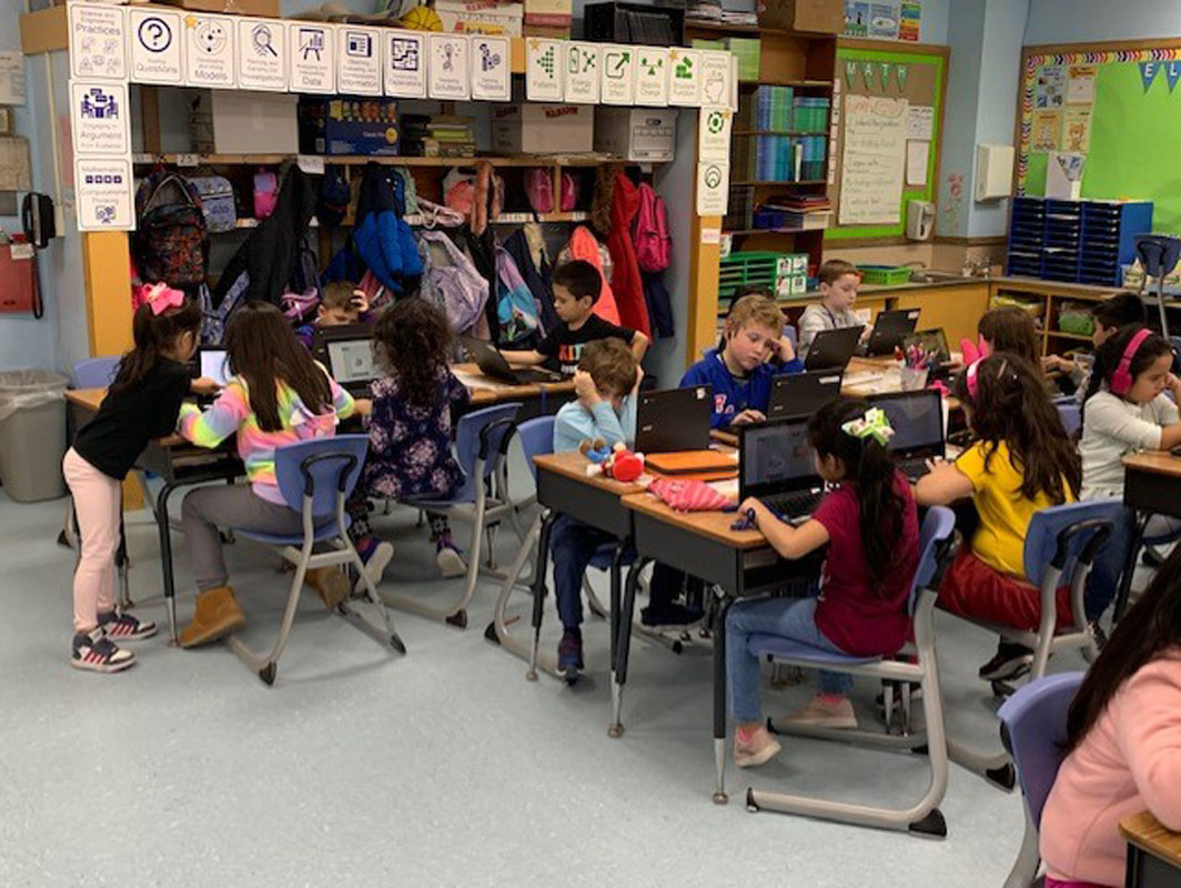Like their counterparts across the district, Washington School first graders participated in Computer Science Week 
