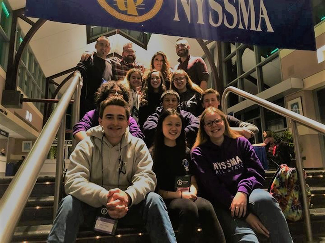 Huntington musicians, vocalists and teachers at the All-State conference in Rochester.
