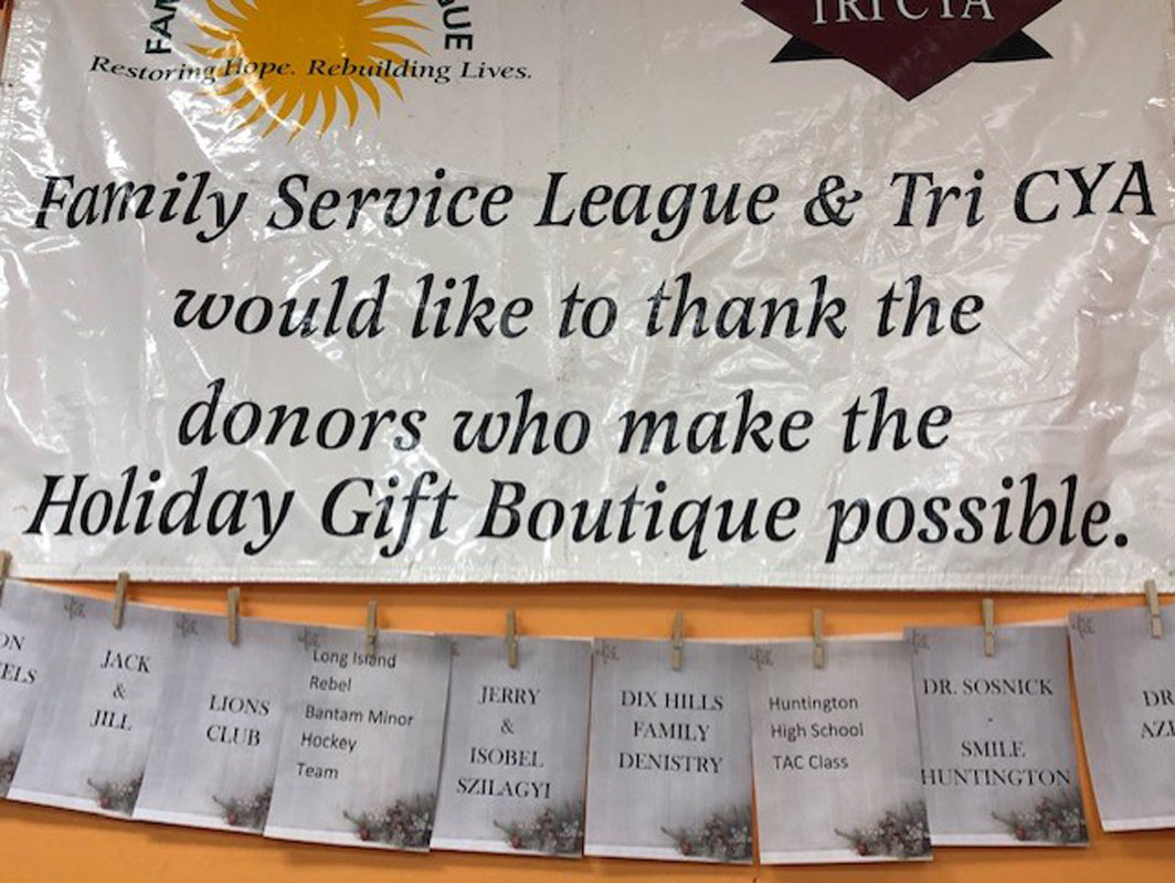 Tri-CYA and the Family Service League thanked the Huntington High School students for helping.