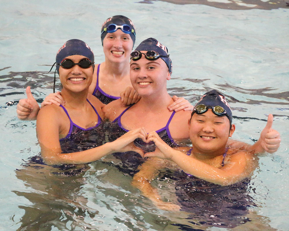 The Huntington-Walt Whitman swimming and diving team has been making steady improvement (1)