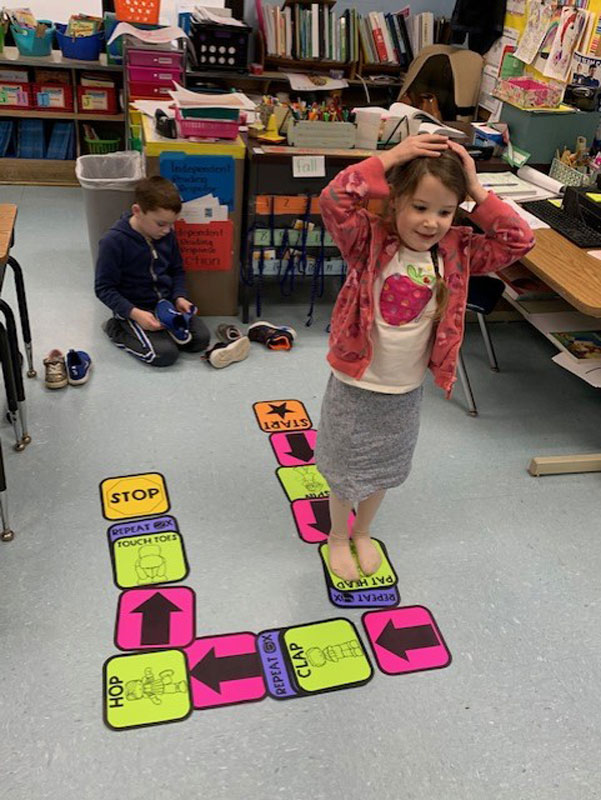 Hopscotch coding was popular at Washington School during Computer Science Week 