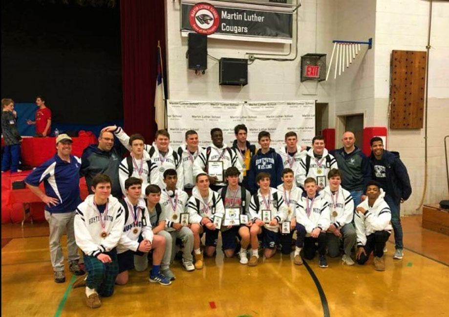 The Huntington wrestling team won first place at the Martin Luther Invitational in Queens.