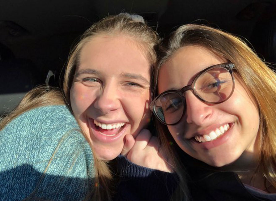 Huntington classmates Madison Lange and Bianca Lella.