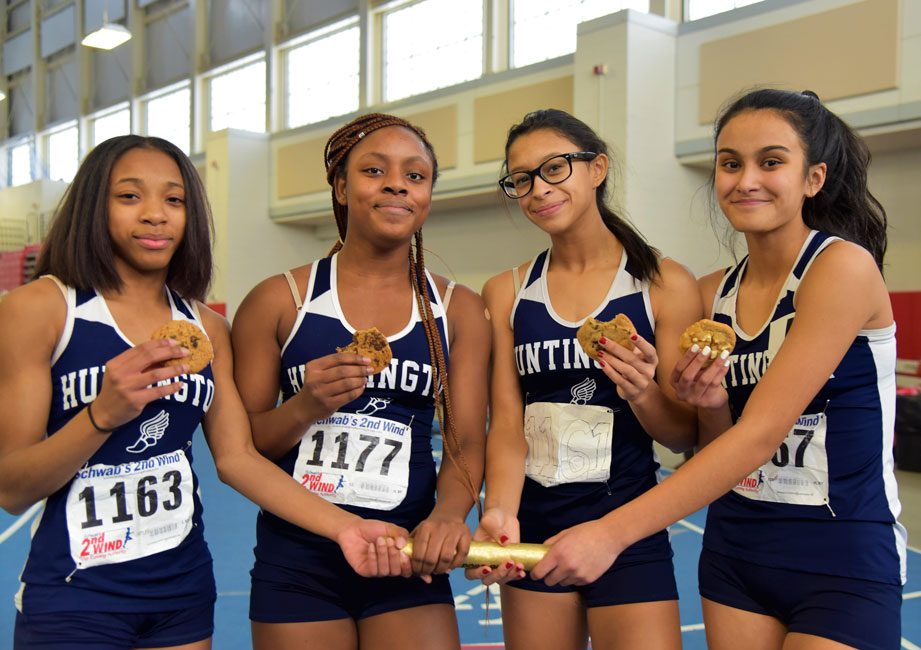 Alicia Brooks, Dejanae Linton, Analisse Batista and Olivia Conte won the county 4x200m relay title 