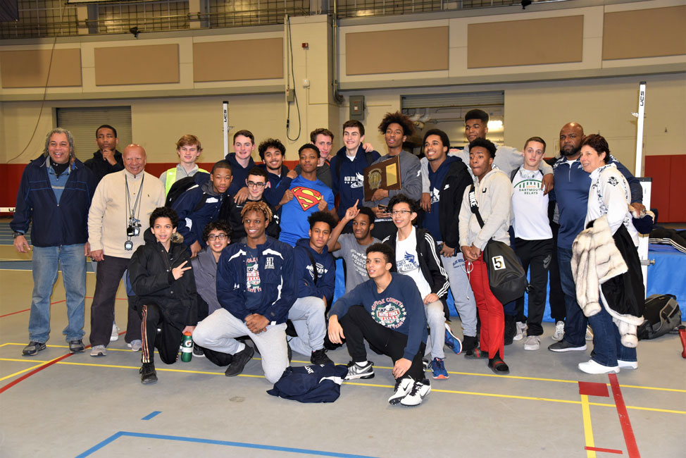 The Huntington boys' indoor track and field team won the Section XI large school title.