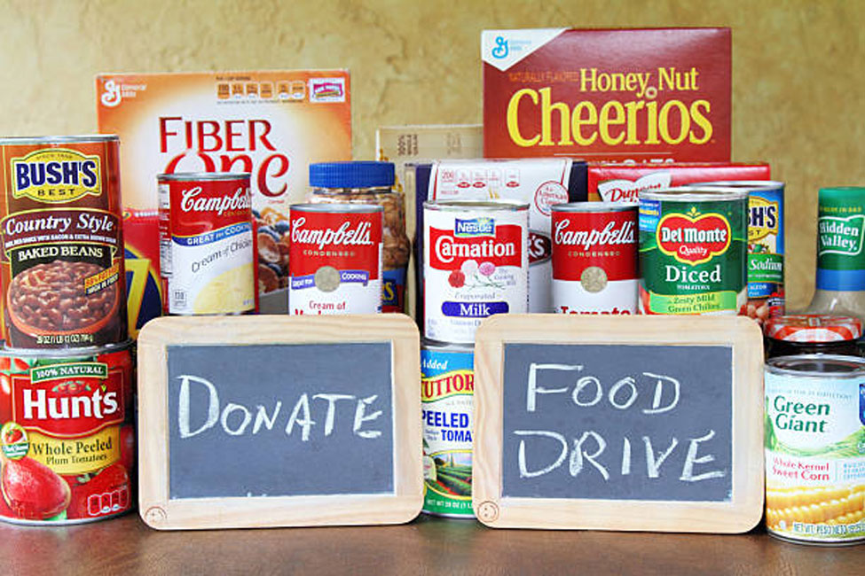 Huntington High School student government members are holding their Stuff the Bus food drive