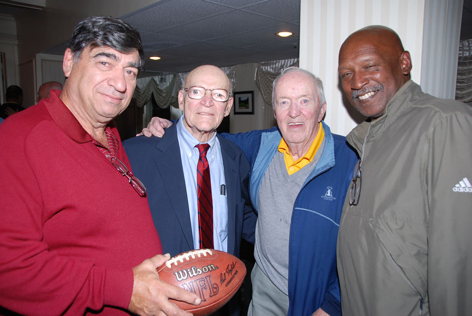 Al Donofrio (second from left) with fellow former Huntington football coaches John Paci, Joe Lucey and Steve Henry.